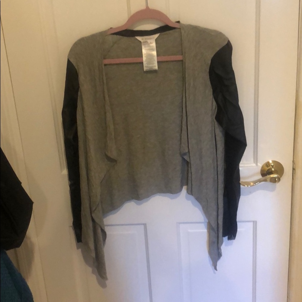 Gray and black cardigan